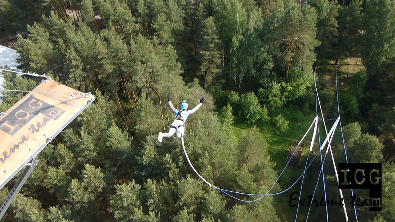 съемка на gopro прыжков "банджи-джампинг"